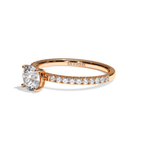 Bague solitaire pavé diamant rond platine - Attentionnée