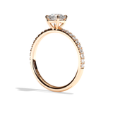 Bague solitaire pavé diamant rond platine - Attentionnée