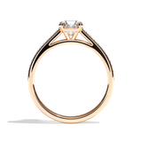 Bague solitaire pavé diamant rond or rose - Éternelle