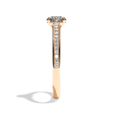 Bague solitaire pavé diamant rond or rose - Éternelle