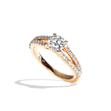 Bague solitaire pavé diamant rond platine - Idéaliste