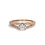 Bague solitaire pavé diamant rond platine - Idéaliste
