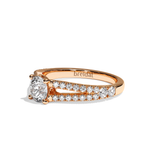 Bague solitaire pavé diamant rond platine - Idéaliste