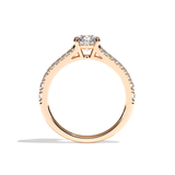 Bague solitaire pavé diamant rond platine - Idéaliste