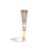 Bague solitaire pavé diamant rond platine - Idéaliste