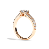 Bague solitaire pavé diamant rond platine - Idéaliste