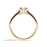 Bague solitaire pavé diamant rond or blanc - Naturelle
