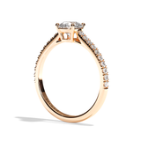 Bague solitaire pavé diamant rond or blanc - Naturelle