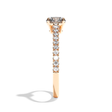 Bague solitaire pavé diamant rond or blanc - Naturelle