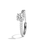Bague solitaire pavé diamant rond platine - Attentionnée