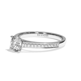 Bague solitaire pavé diamant rond or rose - Éternelle