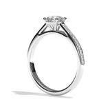 Bague solitaire pavé diamant rond or rose - Éternelle