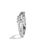 Bague solitaire pavé diamant rond platine - Idéaliste