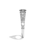 Bague solitaire pavé diamant rond platine - Idéaliste