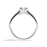 Bague solitaire pavé diamant rond or blanc - Naturelle