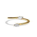 Bague Toi et Moi Diamant Navette or rose - Vivante
