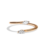 Bague Toi et Moi Diamant Navette or rose - Vivante