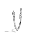 Bague toi et moi diamant navette or blanc - Vivante pavée