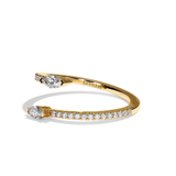 Bague Toi et Moi Diamant Navette or rose - Vivante pavée