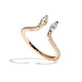 Bague Toi et Moi Diamant Navette or jaune - Sereine pavée