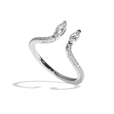 Bague toi et moi diamant navette or blanc - Sereine pavée