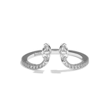 Bague toi et moi diamant navette or blanc - Sereine pavée