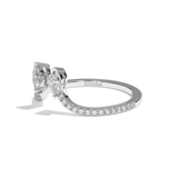 Bague toi et moi diamant navette or blanc - Sereine pavée