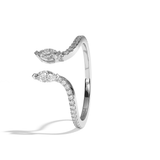 Bague toi et moi diamant navette or blanc - Sereine pavée