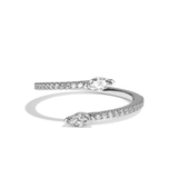Bague toi et moi diamant navette or blanc - Vivante pavée