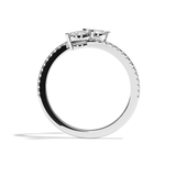 Bague toi et moi diamant navette or blanc - Vivante pavée