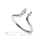 Bague toi et moi diamant navette or blanc - Sereine