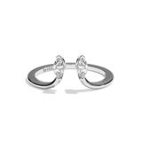 Bague toi et moi diamant navette or blanc - Sereine