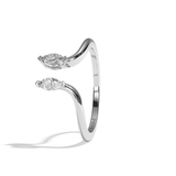 Bague toi et moi diamant navette or blanc - Sereine