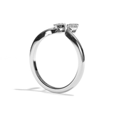 Bague toi et moi diamant navette or blanc - Sereine