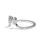 Bague toi et moi diamant navette or blanc - Sereine