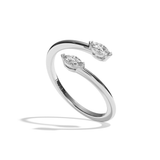 Bague toi et moi diamant navette or blanc - Vivante