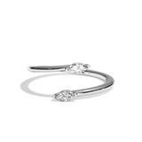 Bague toi et moi diamant navette or blanc - Vivante