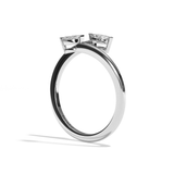 Bague toi et moi diamant navette or blanc - Vivante