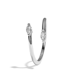 Bague toi et moi diamant navette or blanc - Vivante