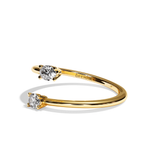 Bague Toi et Moi Diamant Ovale or jaune - Vivante