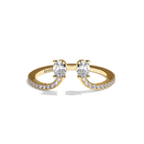 Bague Toi et Moi Diamant Ovale or blanc - Sereine pavée