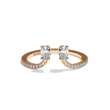 Bague Toi et Moi Diamant Ovale or blanc - Sereine pavée