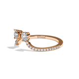 Bague Toi et Moi Diamant Ovale or blanc - Sereine pavée