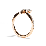Bague Toi et Moi Diamant Ovale or blanc - Sereine pavée