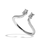 Bague toi et moi diamant ovale or blanc - Sereine pavée