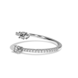 Bague toi et moi diamant ovale or blanc - Vivante pavée