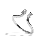 Bague toi et moi diamant ovale or blanc - Sereine