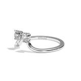 Bague toi et moi diamant ovale or blanc - Sereine