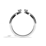Bague toi et moi diamant ovale or blanc - Sereine