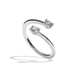 Bague toi et moi diamant ovale or blanc - Vivante